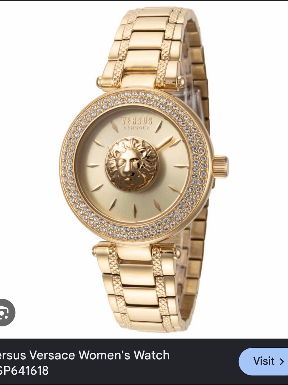 Versus by Versace Gold-Tone Crystal Bezel Women's Bracelet Watch